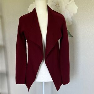 Eileen Fisher Red Blazer with Waterfall Front
